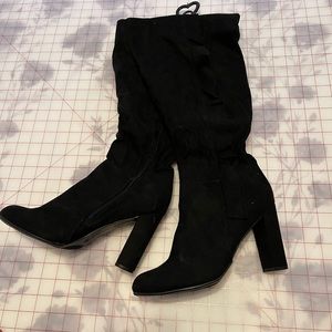 Black suede boots Size 11